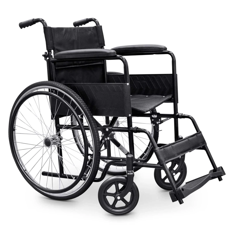 Folding Wheelchair WELLCORE, Steel Frame, Easy Folding, Foldable backrest, Foldable and Removable footrest