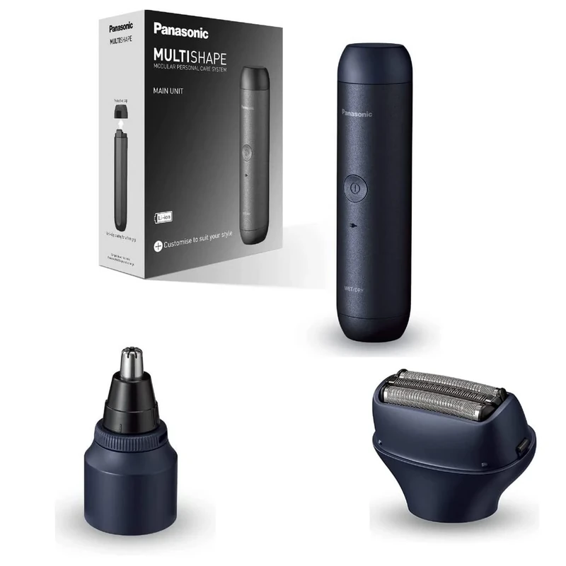 Panasonic ER-CBL1 MULTISHAPE Main Unit, 3 Blade Electric Shaver Head and Nose Trimmer Head - Image 1