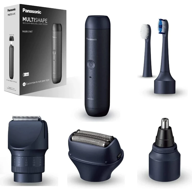 Panasonic ER-CBL1 MULTISHAPE Main Unit, Electric Toothbrush Head, 3 Blade Electric Shaver Head, Beard Trimmer Head and Nose Trimmer Head
