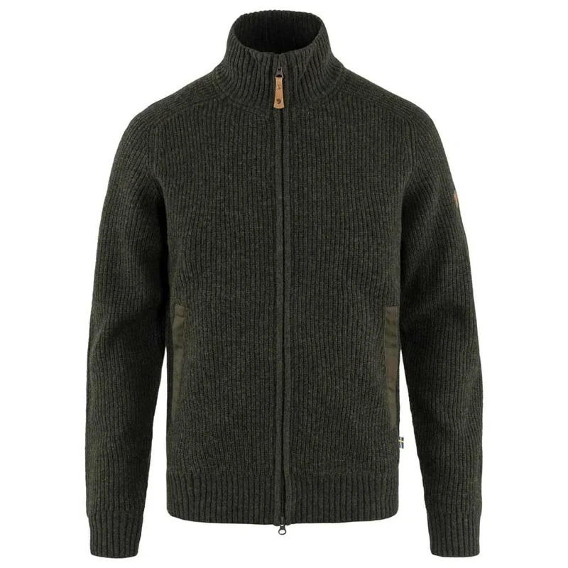 Fjallraven 87071-633 Övik Zip Cardigan Knit M/Övik Zip Cardigan Knit M Sweatshirt Men's Dark Olive Size L