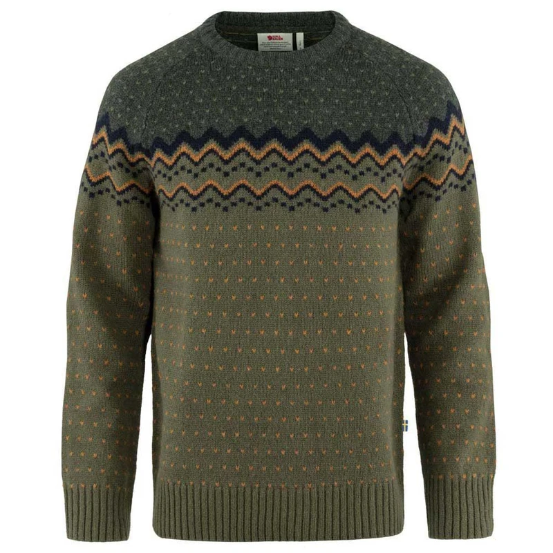 Fjallraven 81829-625-662 Övik Knit Sweater M/Övik Knit Sweater M Sweatshirt Men's Laurel Green-Deep Forest Size L