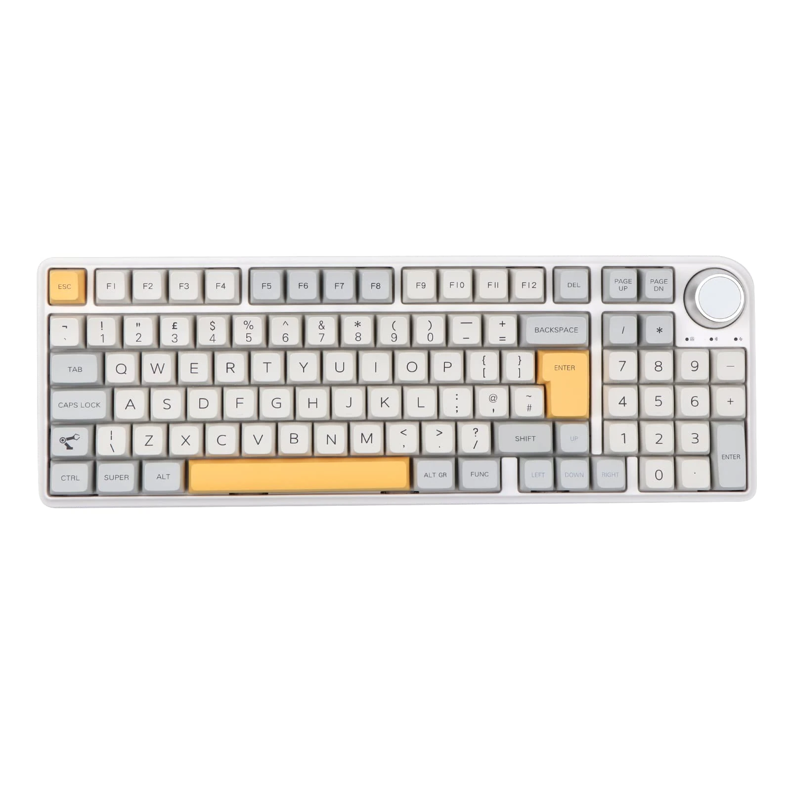 EPOMAKER TH96 ISO UK Layout 96% Hot Swap 2.4Ghz/Bluetooth 5.0/Wired Gasket Mechanical Gaming Keyboard with South-facing RGB LEDs, MDA Profile Keycaps, 6000mAh Battery, Knob Control for Windows/Mac