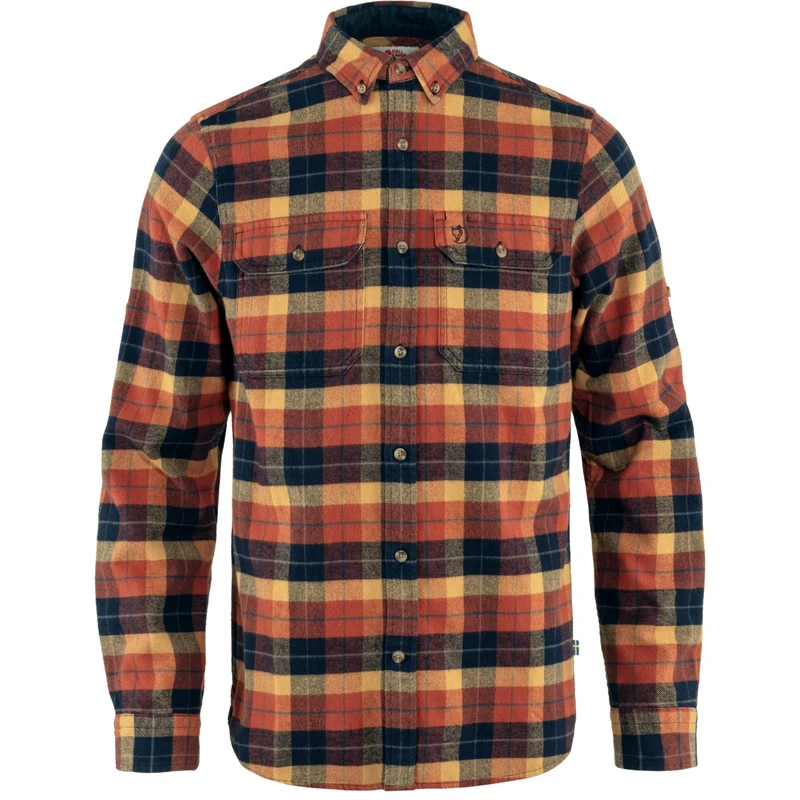 FJALLRAVEN 81373-215-555 Singi Heavy Flannel Shirt M T-Shirt Men's Autumn Leaf-Dark Navy Size XXXL