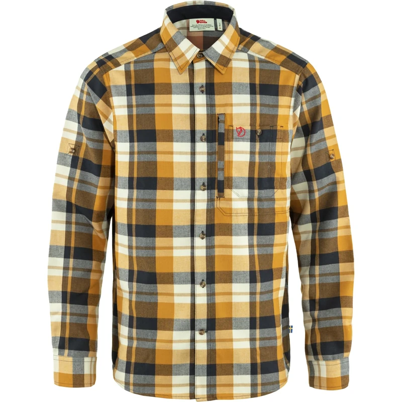Fjallraven 81380-232-555 Fjällglim Shirt M Shirt Men's Buckwheat Brown-Dark Navy Size XXL