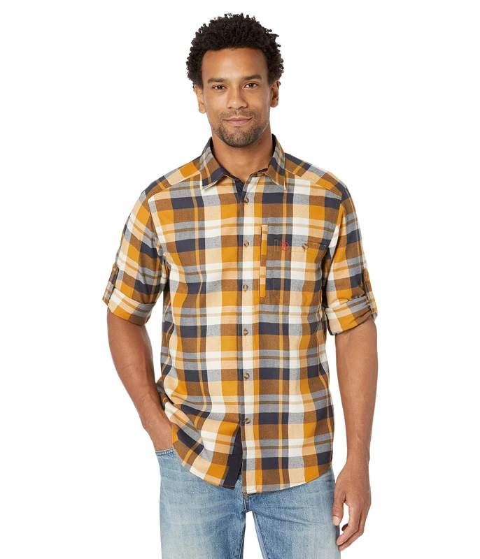 Fjallraven 81380-232-555 Fjällglim Shirt M/Fjällglim Shirt M Shirt Men's Buckwheat Brown-Dark Navy Size XL