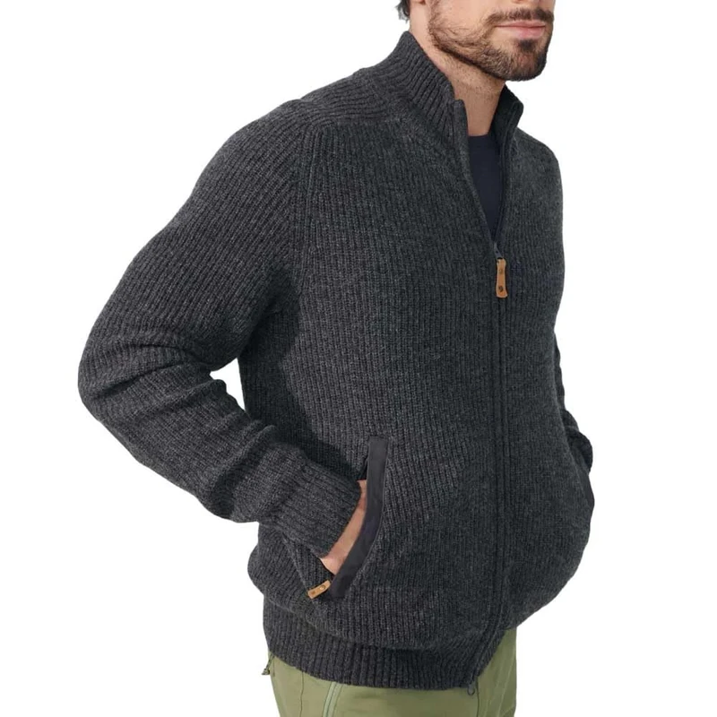 Fjallraven 87071-030 Övik Zip Cardigan Knit M Sweatshirt Men's Dark Grey Size M