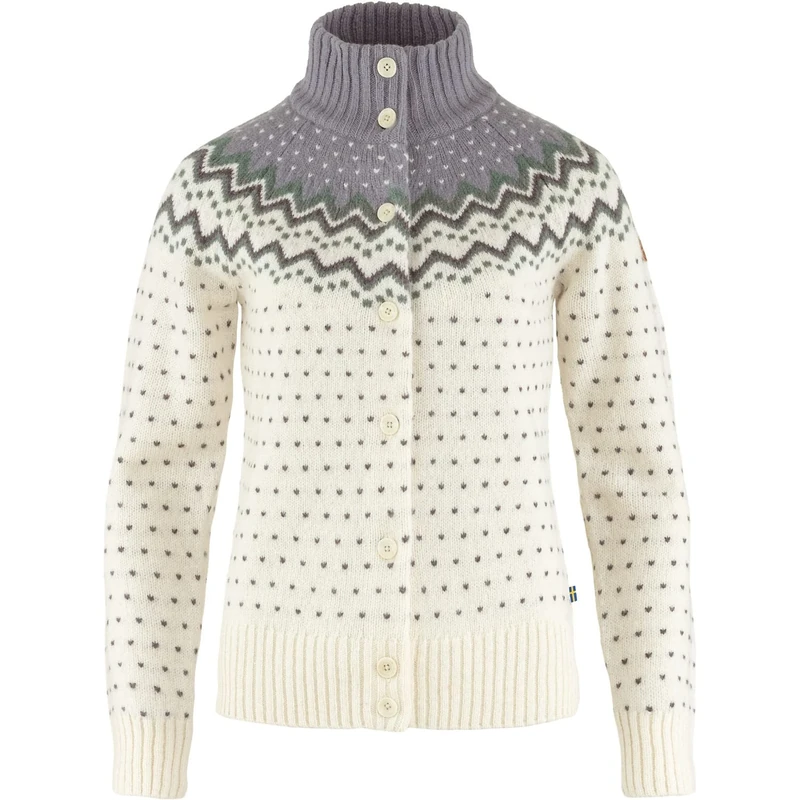 Fjallraven 84148-113-055 Övik Knit Cardigan W/Övik Knit Cardigan W Sweatshirt Women's Chalk White-Flint Grey Size M