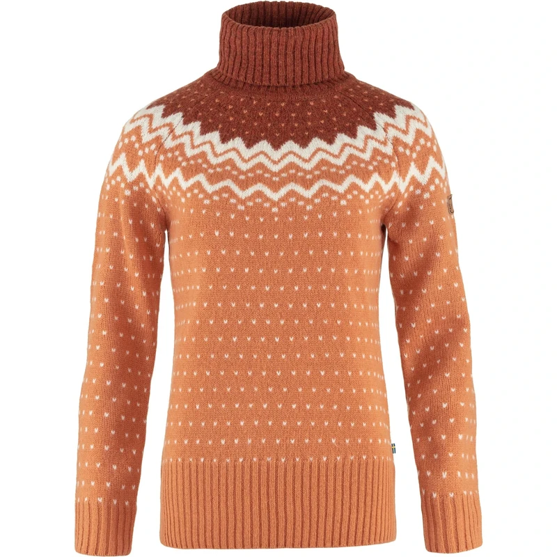 Fjallraven 84792-242-215 Övik Knit Roller Neck W/Övik Knit Roller Neck W Sweatshirt Women's Desert Brown-Autumn Leaf Size S