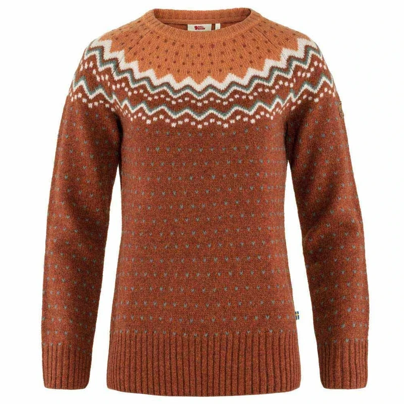 Fjallraven 89941-215-242 Övik Knit Sweater W/Övik Knit Sweater W Sweatshirt Women's Autumn Leaf-Desert Brown Size L