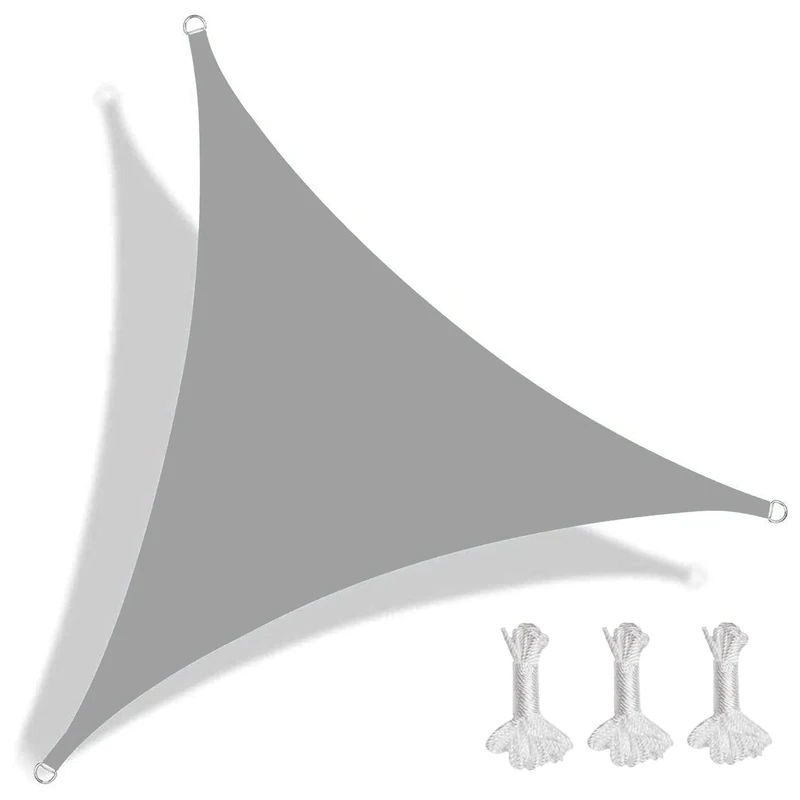 KUAW Sun Shade Sail Triangle Sun Canopy 7.2x7.2x7.2m Waterproof Windproof Sunscreen Sails Shade Sails Canopy Pergola Covers For Outdoor Wall Porch Patio Backyard Balcony, Light Gray