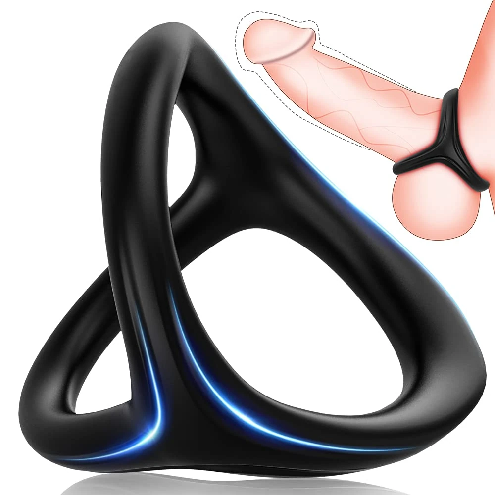 Triangle Cock Ring - Silicone Penis Ring Sex Toys for Men, Stretchy Cockrings Male Sex Toys for Longer Erection, Mens Sex Toýs for Couples, Erectionring Adult Toys for Gay Mens Sex