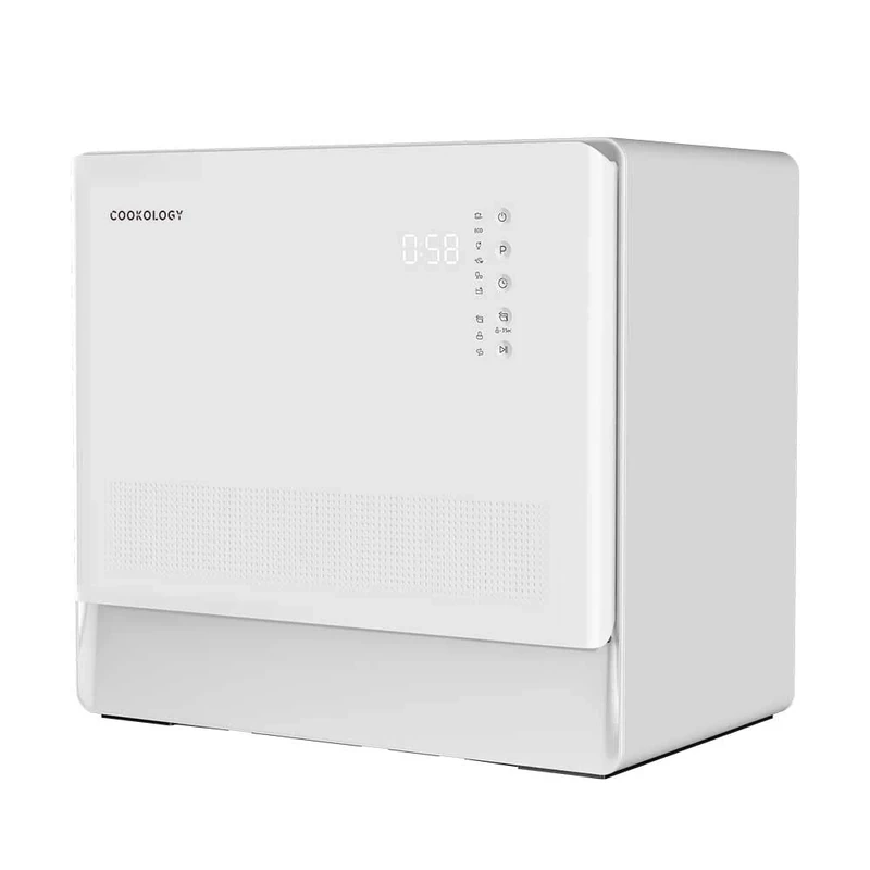 Cookology CMDW5WH Small Portable Mini Table Top Dishwasher, 5 Place Settings, 7 Wash Cycles, Delay Start, Touch Controls and ECO Friendly Mode - White