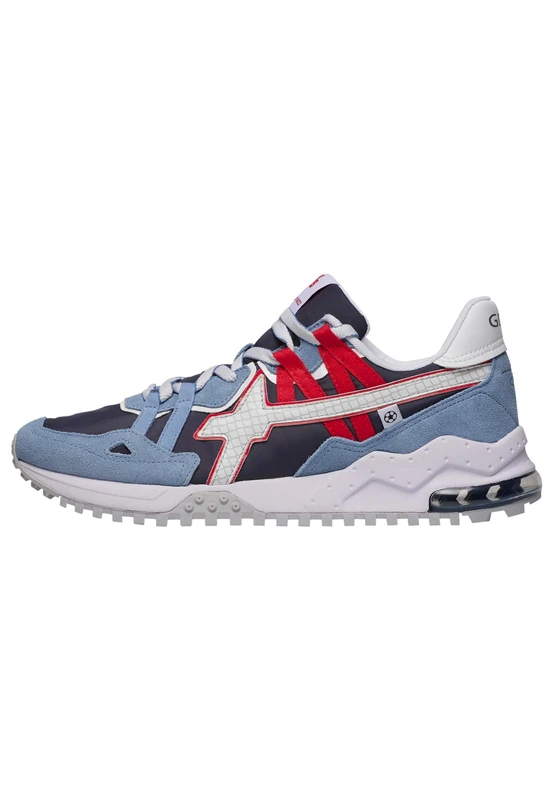 W6yz Breeze-M.-Sneaker in Suede and Technical Fabric-Pumpkin, Sky Blue, 40 EU