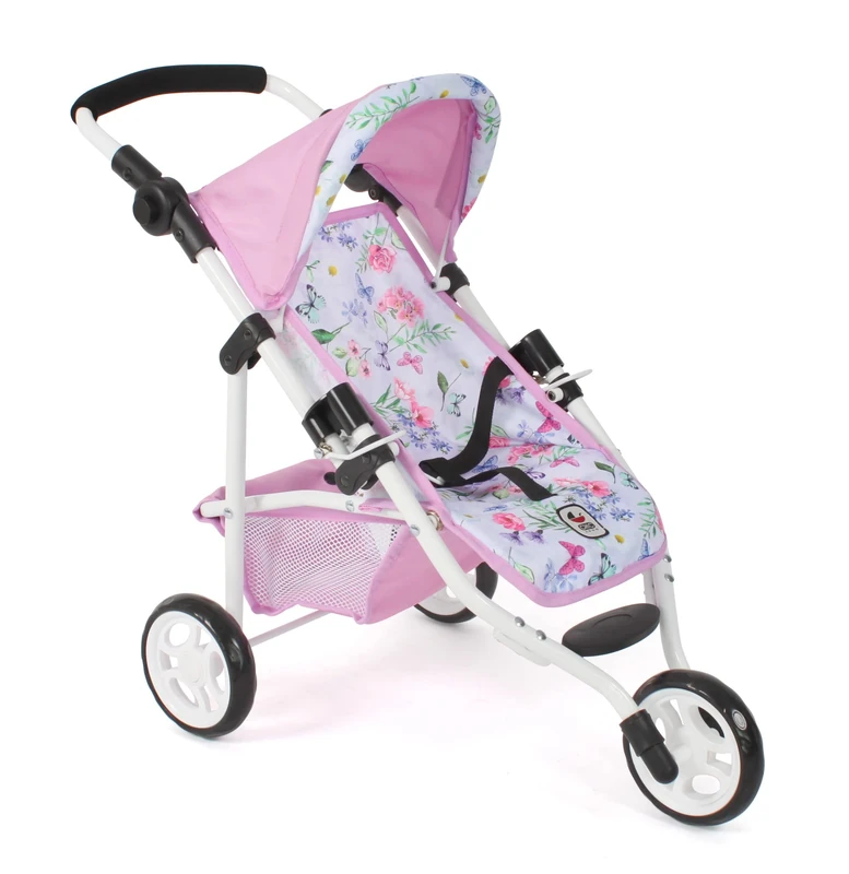 Bayer Chic 2000 Lola Doll's Buggy - Pink Flowers 612-53