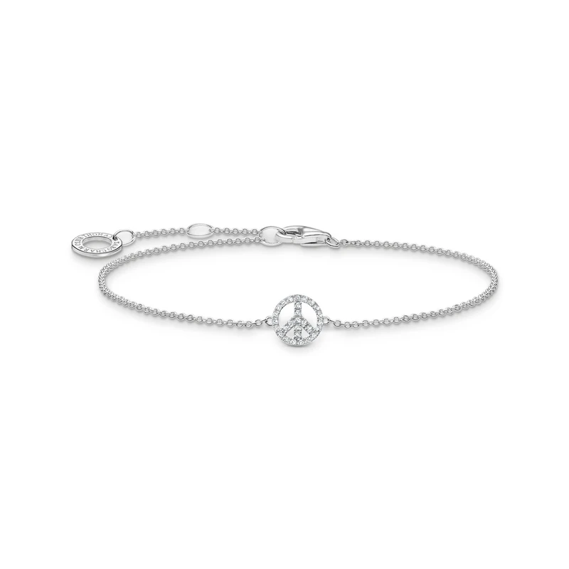 Thomas Sabo A2083-051-14 Peace Bracelet with White Stones in 925 Sterling Silver