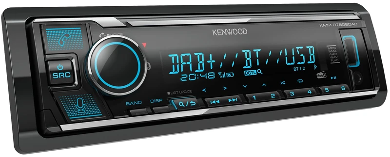 Kenwood KMM-BT508DAB - USB Car Radio with DAB+ & Bluetooth Hands-Free Kit (Amazon Alexa, Sound Processor, USB, AUX, 2 x Pre-Out 2.5 V, 4 x 50 Watt, VAR. lighting, including DAB+ antenna)
