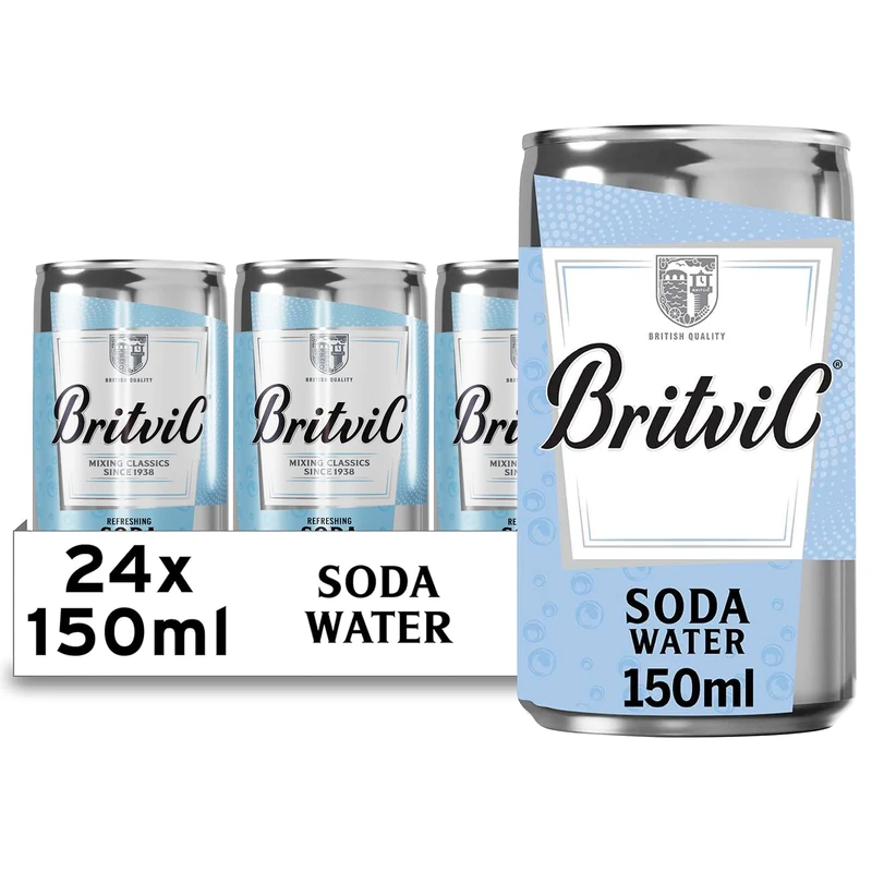 Britvic Soda Water, 24 x 150ml Can