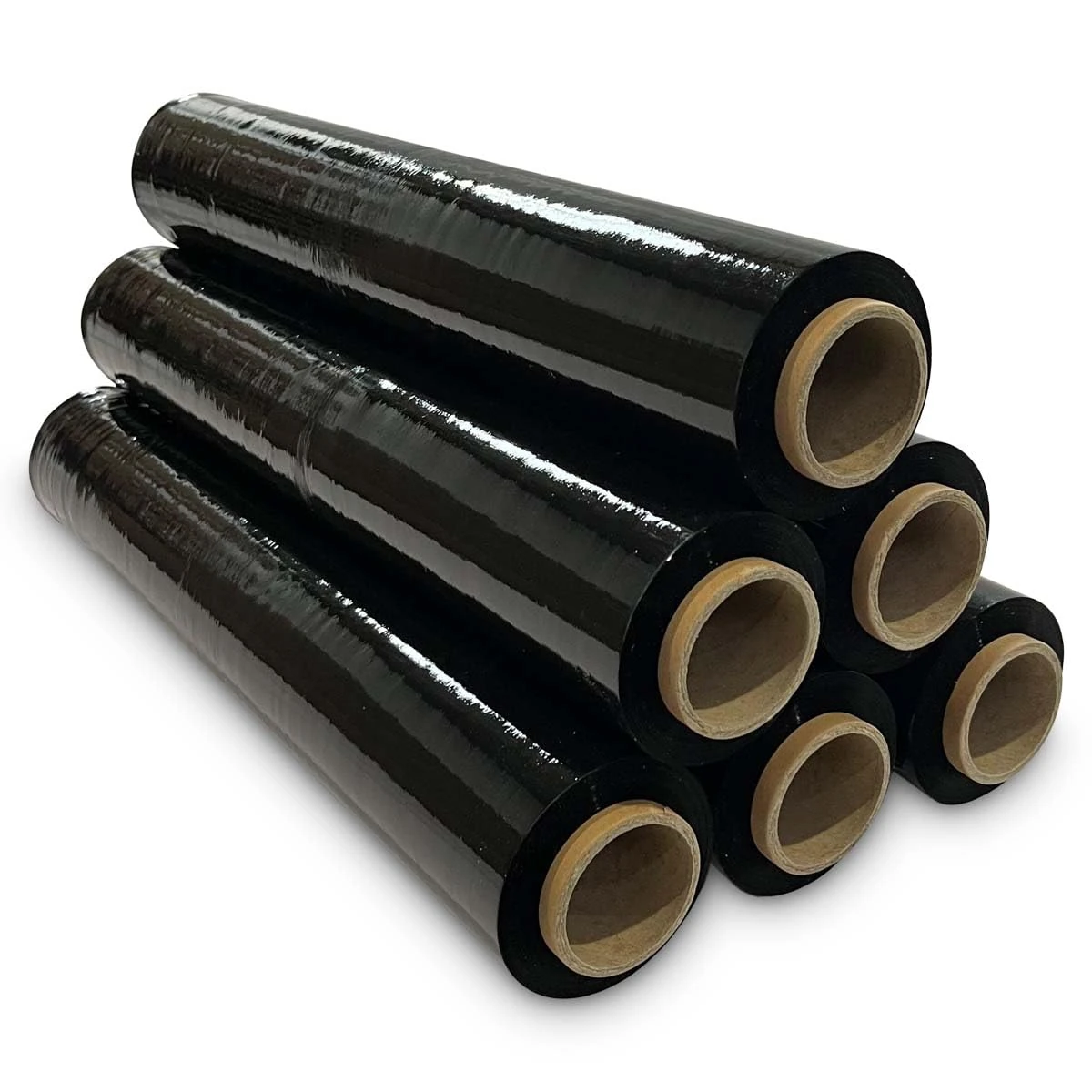 JeeJaan® 6 Rolls Black Pallet Wrap 400mm x 250m 20mu | Tear Resistant Stretch Film | Water & Moisture Proof Pallet Stretch Shrink Wrap | Multi-Use Strong Pallet Stretch Wrap