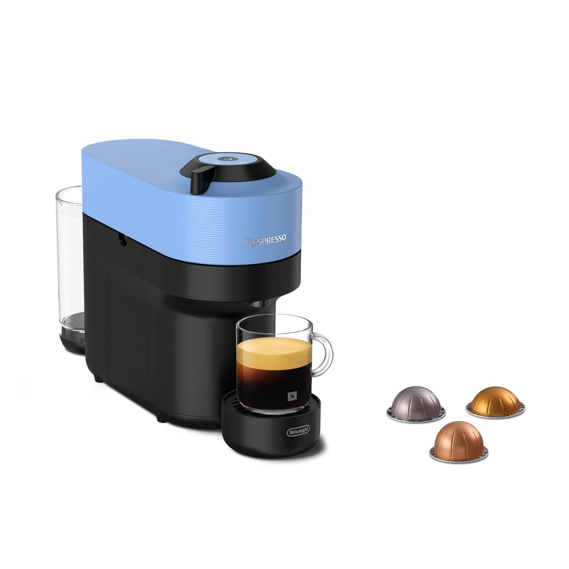 Nespresso De'Longhi ENV90.A Vertuo Pop Coffee Capsule Machine, Prepares 4 Cup Sizes, Centrifusion Technology, Welcome Package Included, 1260W, Pacific Blue