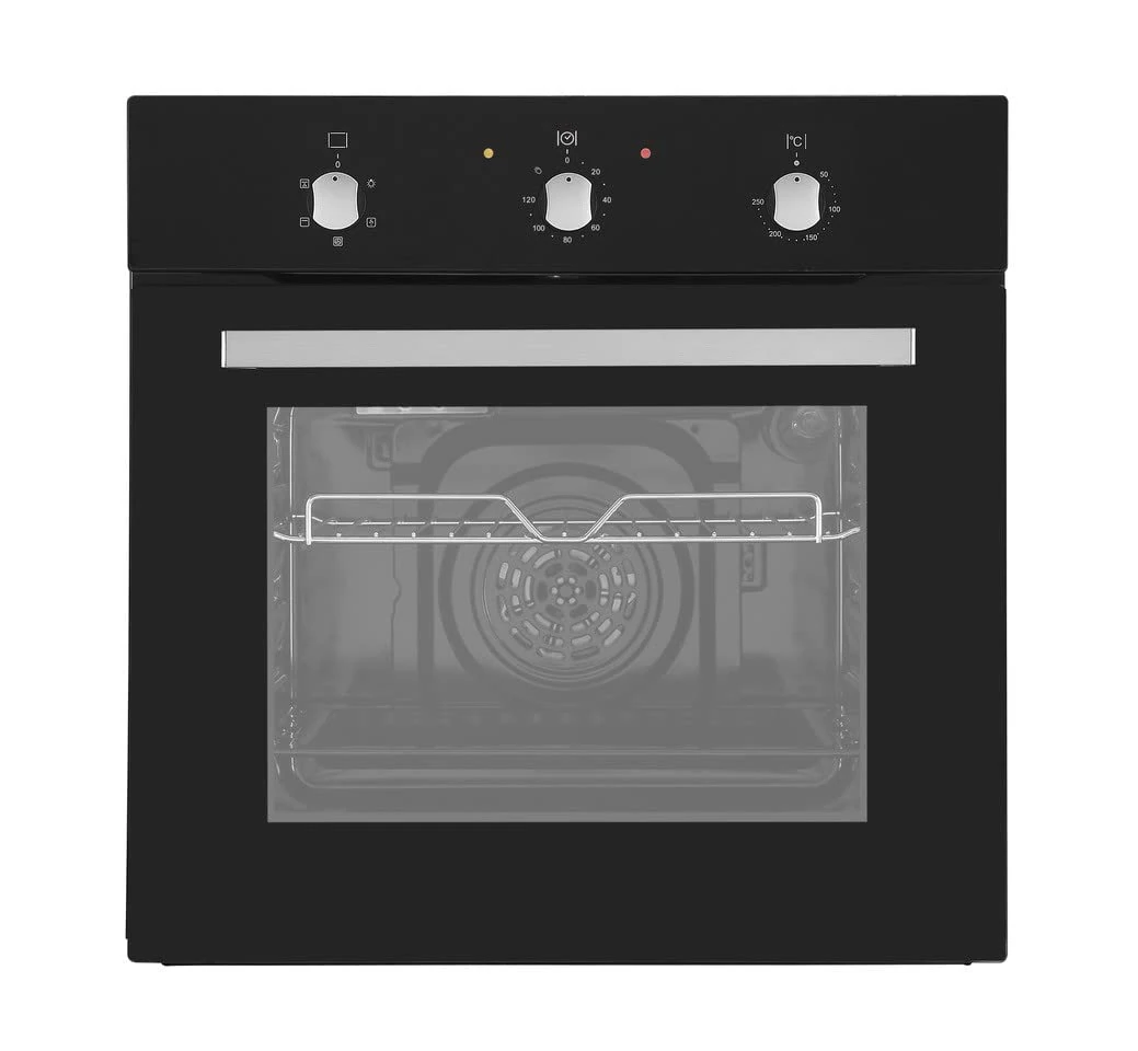 Cookology 60cm Built In Electric Fan Oven - Integrated Single Fan Oven with Mechanical Timer & Grill (Black)
