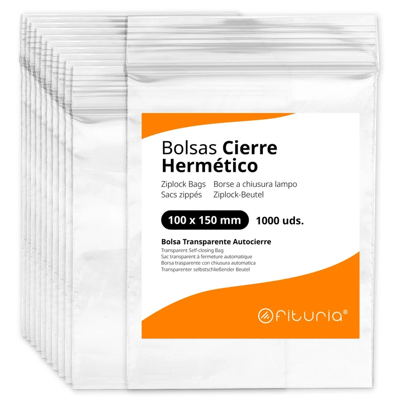 Transparent Plastic Zipper Bags Ideal for Freezing Food, Storage Documents, Reusable and Storage Bags - Ophituria