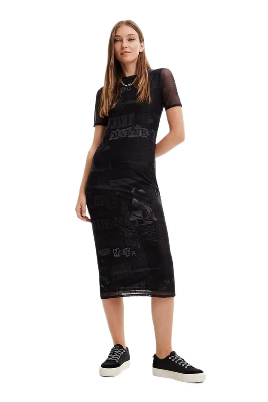 Desigual Women's Bohemian Casual Dress, Black, S