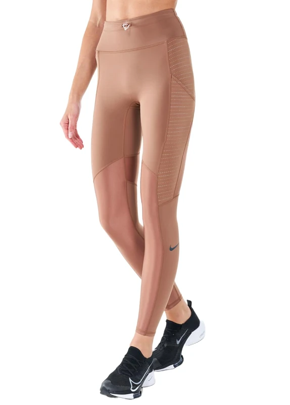 NIKE Women's Dri Fit Run Dvn Epic L Ref Compression Pants, Archaeo Brown/Pink Oxford/Refb, S