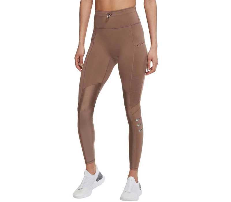 NIKE Women's Dri Fit Run Dvn Epic L Ref Compression Pants, Archaeo Brown/Pink Oxford/Refb, XL