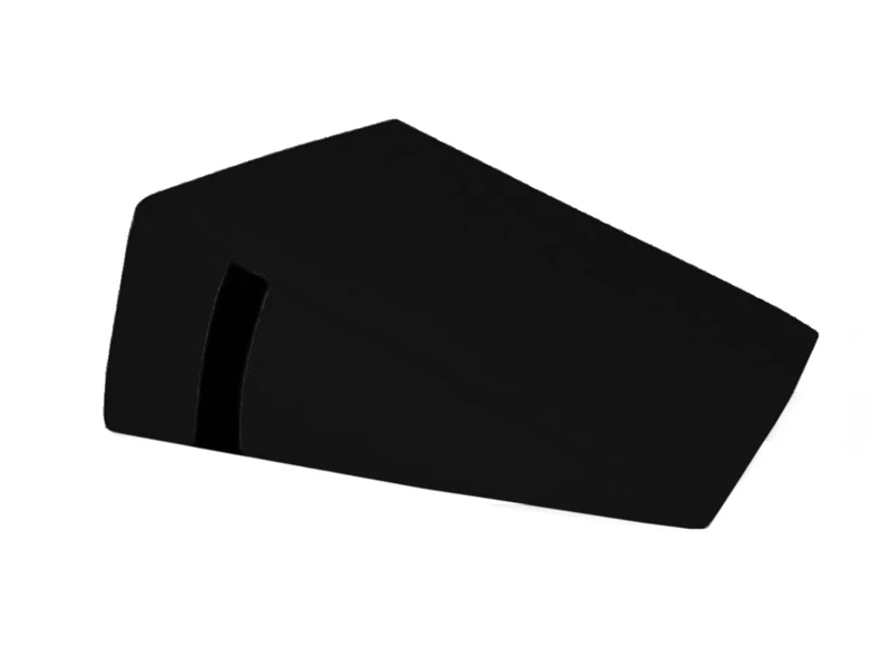 QUIRUMED Triangular cushion, measures 28 x 30 x 13 cm, black, ergonomic, leatherette, flexible filling, massage cushion, physiotherapy, back support - Image 1