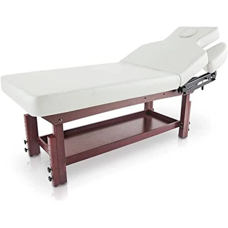 Quirumed Spa Table with Bottom Tray Off White