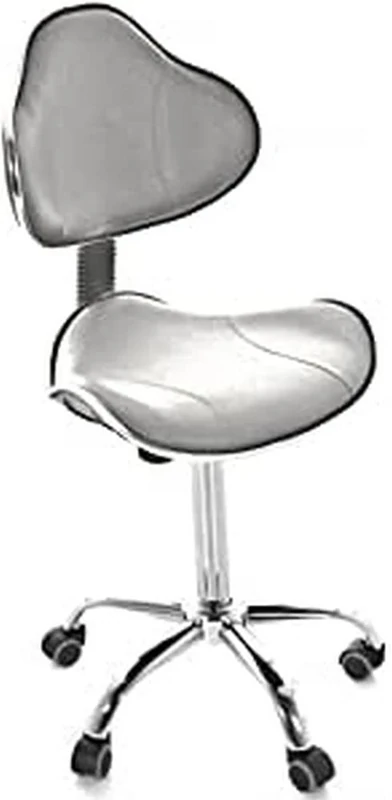 QUIRUMED Ergonomic stool with gas lift and 5 wheels. Silver