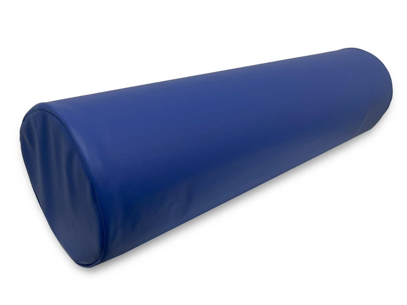 QUIRUMED Roller Cushion, 55 x 15 cm, Blue, Leatherette, Foam Filling, Yoga, Fitness, Massage - Image 1
