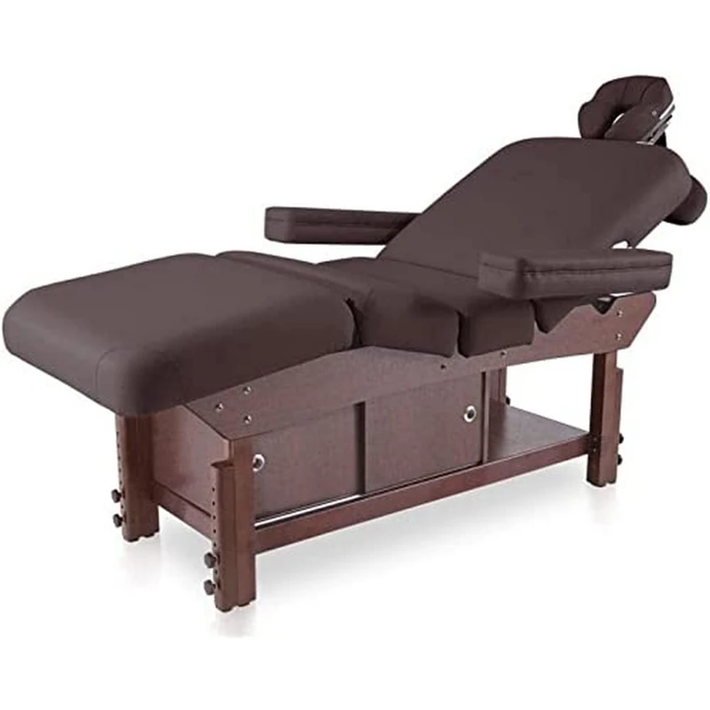 Quirumed SPA Table with Shelf and Sliding Doors Brown