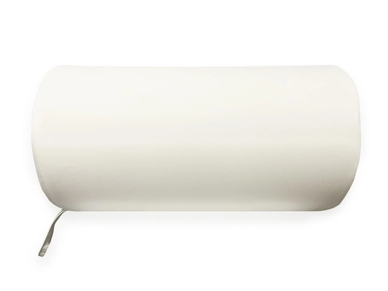 QUIRUMED Roller Cushion, 55 x 30 cm, White, Faux Leather, Foam Filling, Yoga, Fitness, Massage