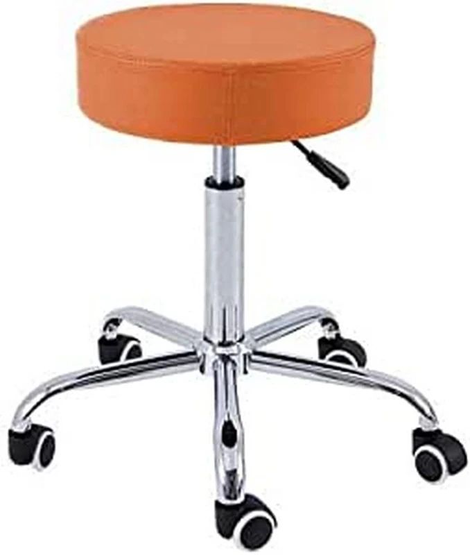 QUIRUMED Stool Base Chrome 5 Wheels Orange - Image 1