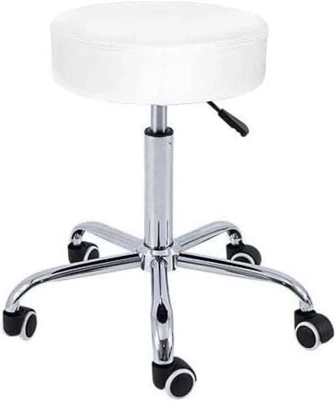 QUIRUMED Stool Base Chrome 5 Wheels White