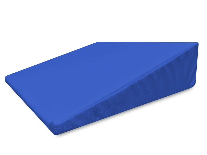 Quirumed Wedge Cushion, Measures 40 x 50 x 13 cm, Colour Blue, Ergonomic, Leatherette, Flexible padding, Massage Cushion, Physiotherapy, Back Support, Back Support