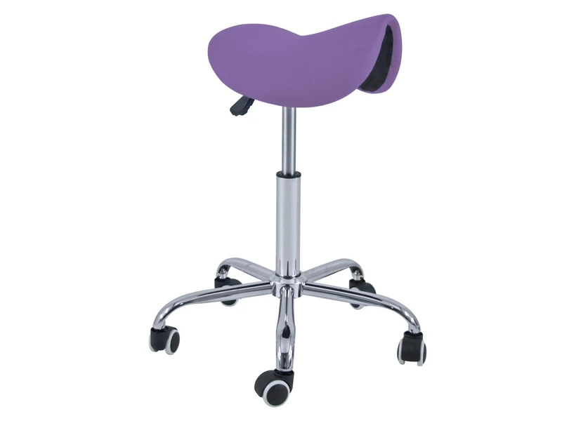 QUIRUMED Stool Pony 5 Wheels Chrome Base Purple