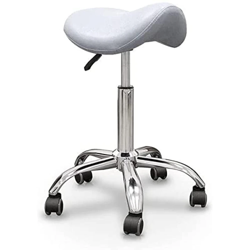 QUIRUMED Stool Pony Chrome Base 5 Wheels Silver - Image 1