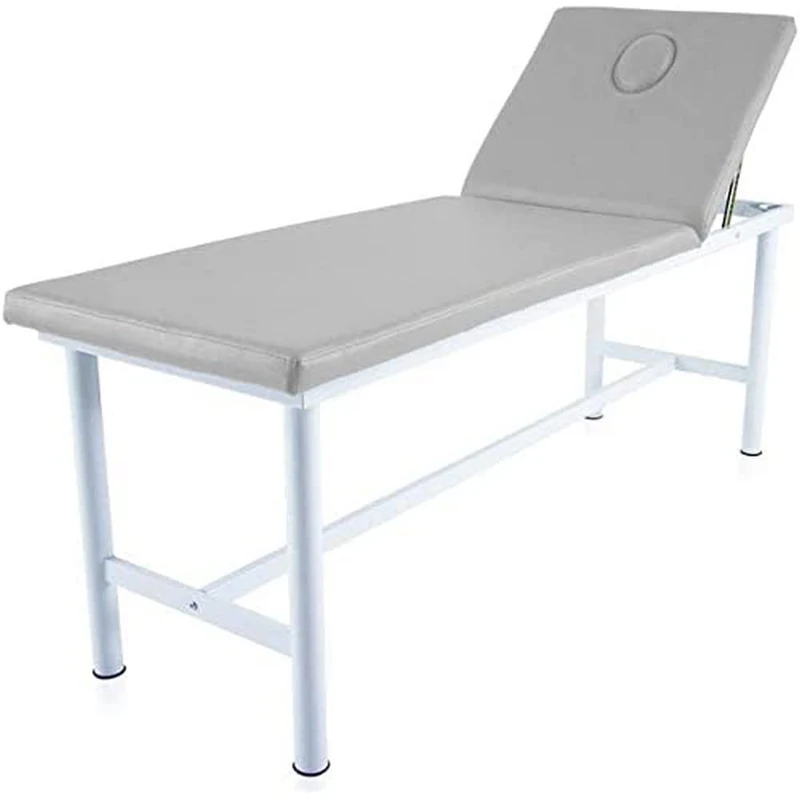 Quirumed Fixed Steel Massage Table - Silver Leatherette