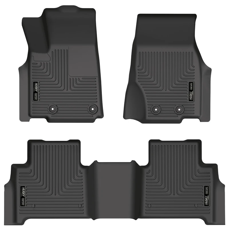 Husky Liners Weatherbeater Series | Front & 2nd Seat Floor Liners - Black | 95411 | Fits 2022 Jeep Grand Cherokee (New Body Style)