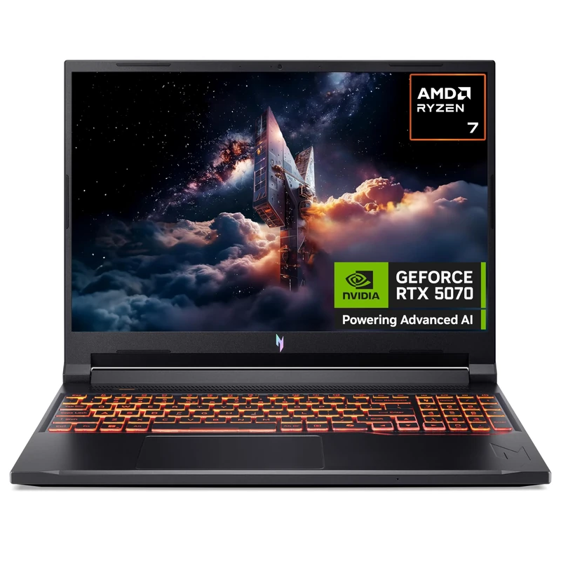 acer Nitro V16 AI ANV16-42 Gaming Laptop - AMD Ryzen AI 7 260, 16GB, 1TB SSD, NVIDIA GeForce RTX 5070, 16" WQXGA 180Hz, Windows 11, Black