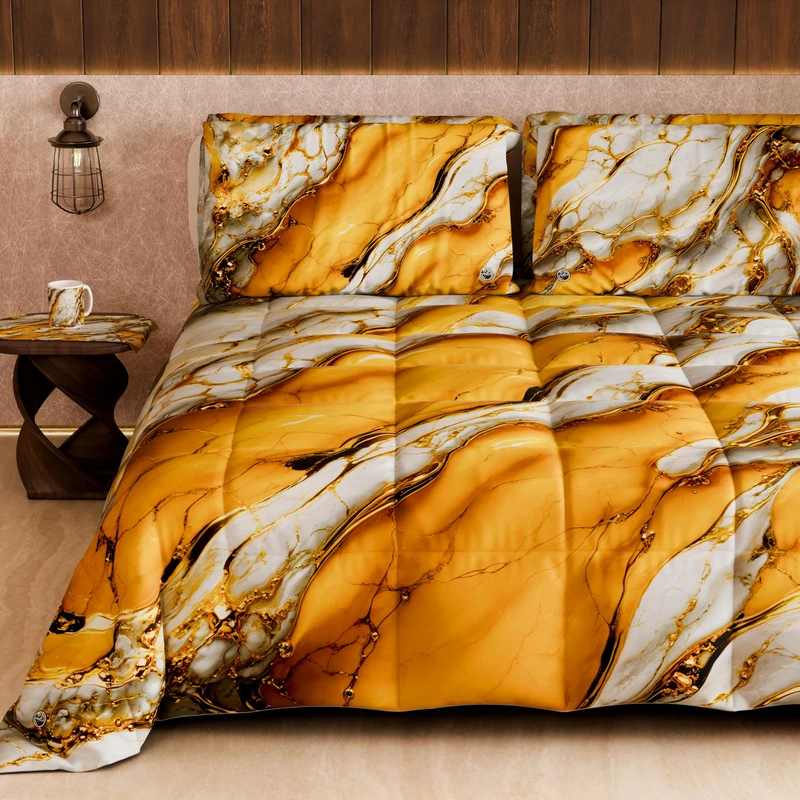 PETTI Artigiani Italiani - Quilt, Winter Duvet, Winter Quilt, Double Sided Quilt, Solid Colour and Digital Floral Print 20 06, 100% Hypoallergenic Microfibre, Made in Italy