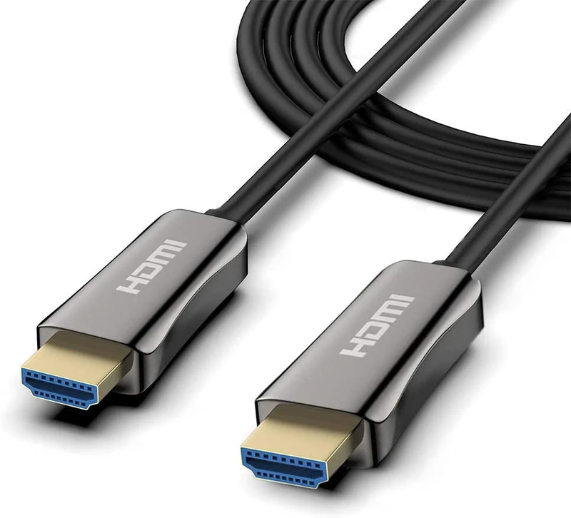 AV:Link 8K Active Fibre Optic HDMI Cable Long Distance Lead 48Gbps Ultra High Speed UHD TV and Gaming Black 50 Metre
