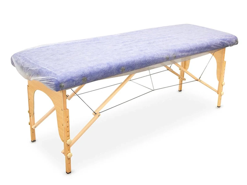 QUIRUMED Disposable Stretcher Sheets, Box of 100, 18 g, Fitted White, Massage Bed Cover, Polypropylene, Soft Material, Hypoallergenic