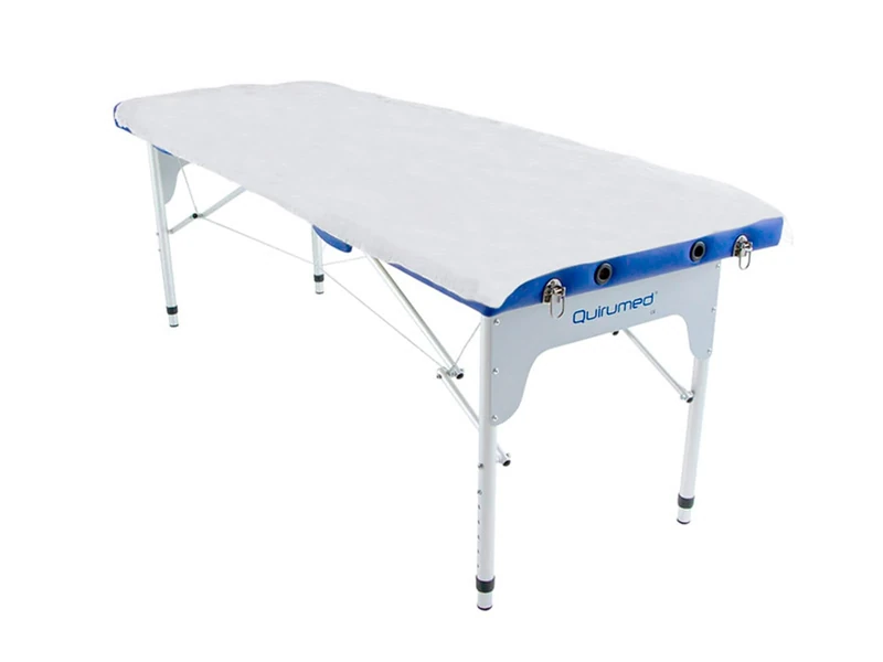 QUIRUMED Disposable Stretcher Sheets, Non-Adjustable, Roll of 100 Units, Thickness 35 g, White, Polypropylene, Pre-Cut Every 190 cm, Width 80 cm