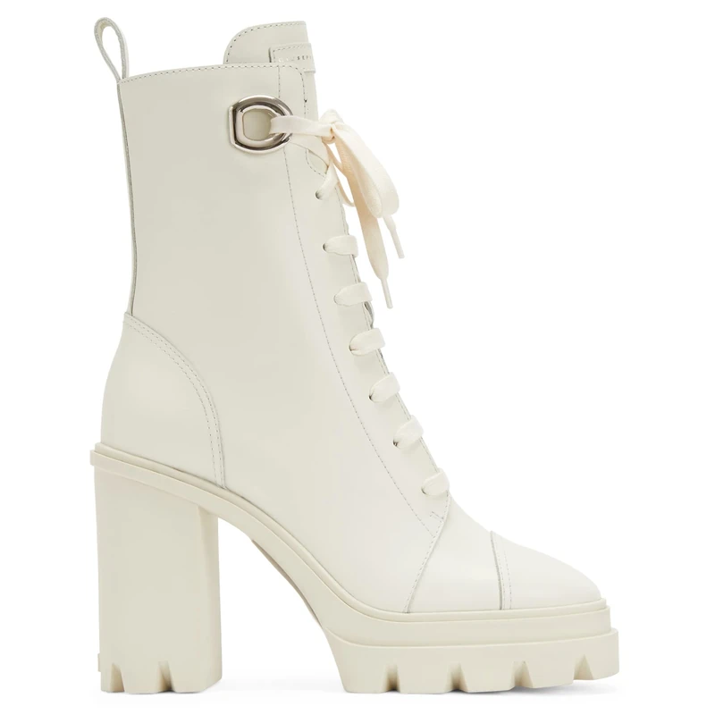 Giuseppe Zanotti Cubalibre White Boots Size 8 - Designer Luxury