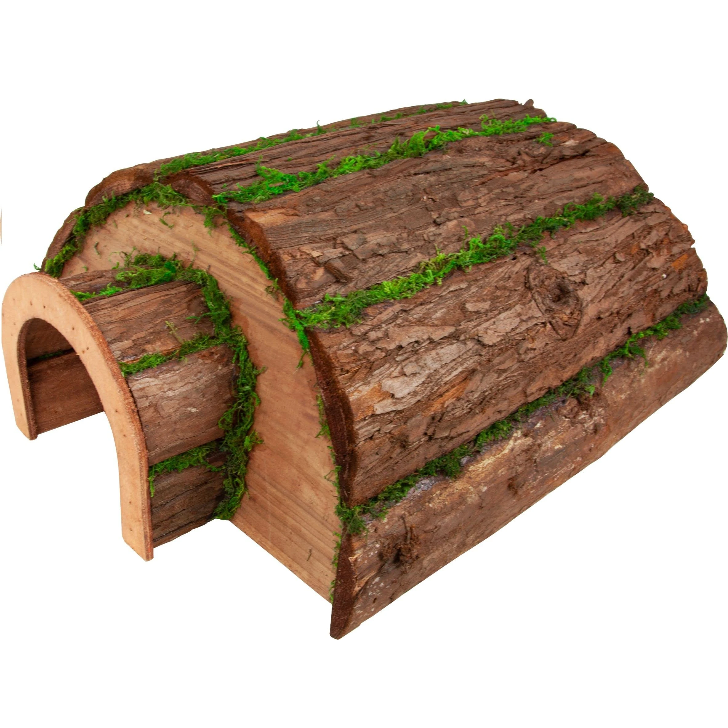 Garden Gear Natural Bark and Moss Hedgehog House Safe Outdoor Hibernation Wildlife Animal Shelter, Waterproof & Predator Proof Habitat Hotel, Hedgehog & Hoglet Home Nesting Feeding Station Box