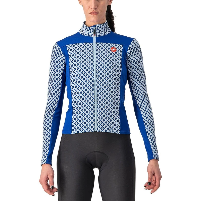 Castelli Challenge 2 Jersey FZ Cycling Jersey Men/Women, Breathable and Lightweight, with Front Zip, High Performance for Mixed Conditions, Sodalite Blue/Sterling Blue, XS