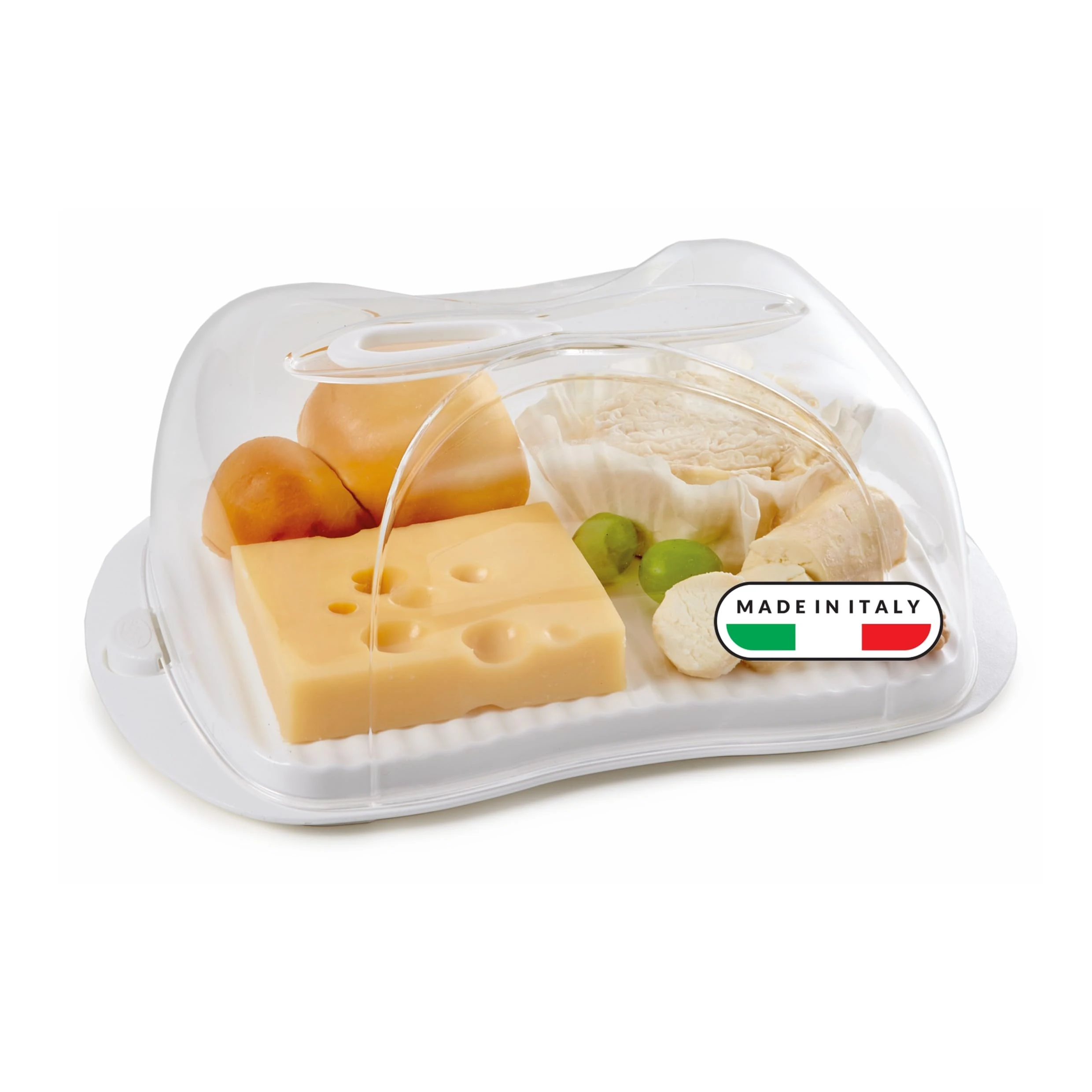 Snips Cheese Box with Knive, Cheese Container for Fridge, Food Container, 29,5x20,5x11, White, Made in Italy, 0% Bpa